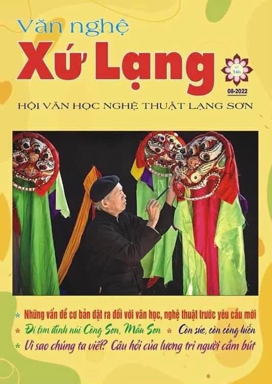 Bìa Tạp chí Văn nghệ Xứ Lạng số 346 với ảnh nghệ nhân Hoàng Choóng