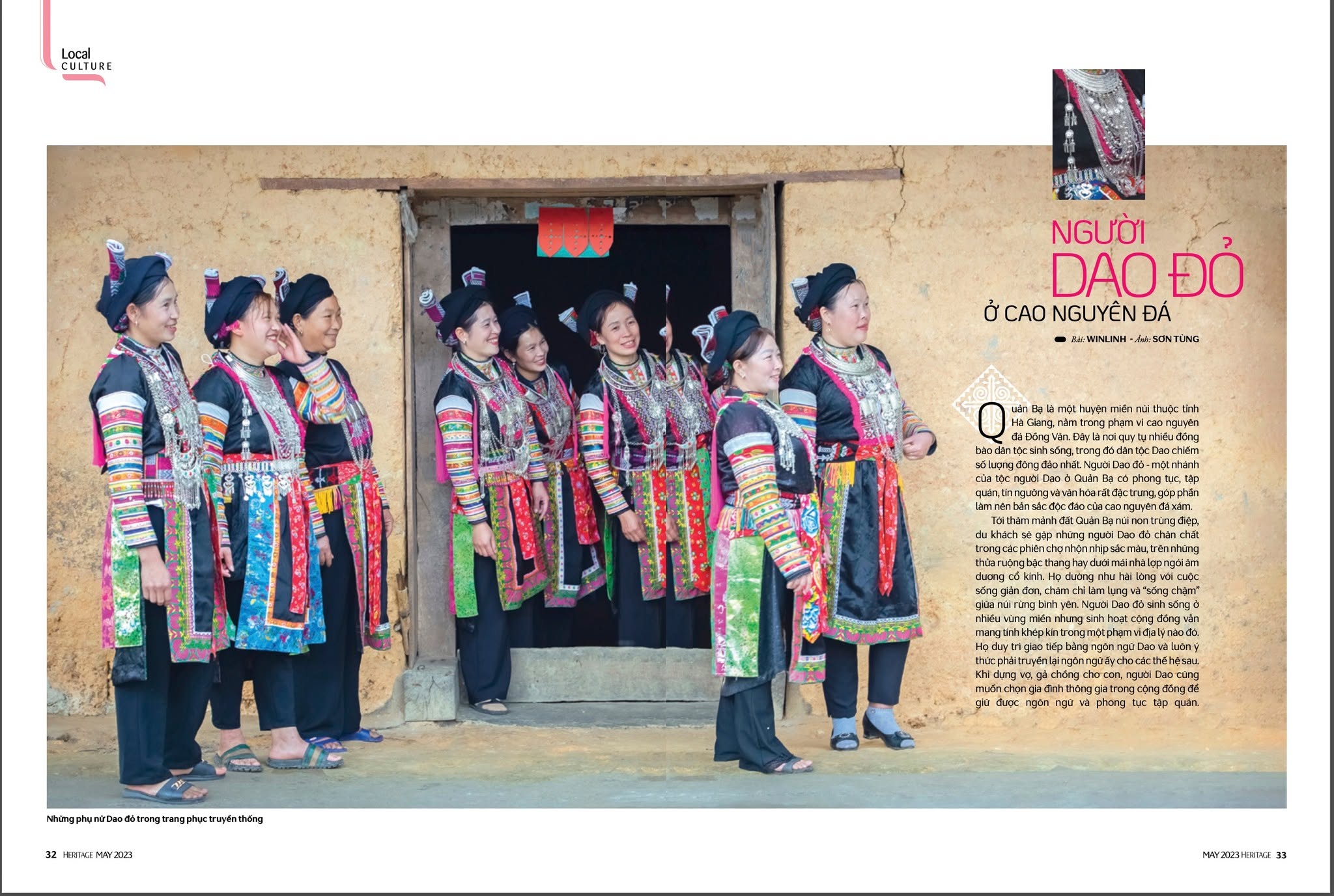 Trang đôi 32-33 tạp chí Heritage: Người Dao Đỏ ở cao nguyên đá